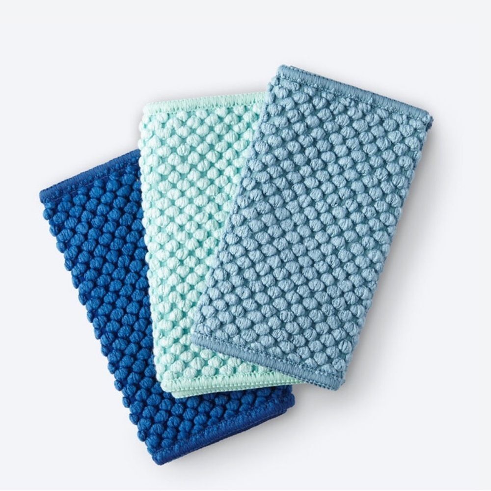 Norwex Counter Cloths Navy Sea Mist and Teal Set of 3 NWT